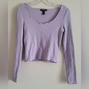 Forever 21 Sz Large Lavender Crop Top